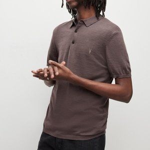 Allsaints Oxblood  Brace SS Polo top M EUC